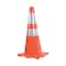Tatco Traffic Cone, Plastic, 28" Height, 5 lbs, Orange/Silver 25900 - alternate 2